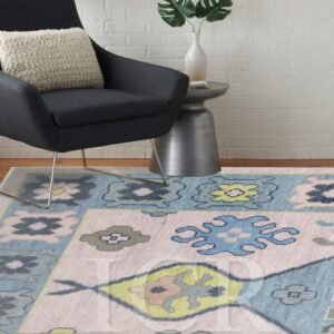 Anatolian Latch-Hook Pastel Pink Rug