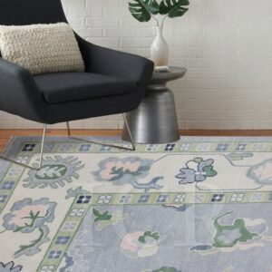 Anatolian Meadow Pastel Medallion Blue Rug