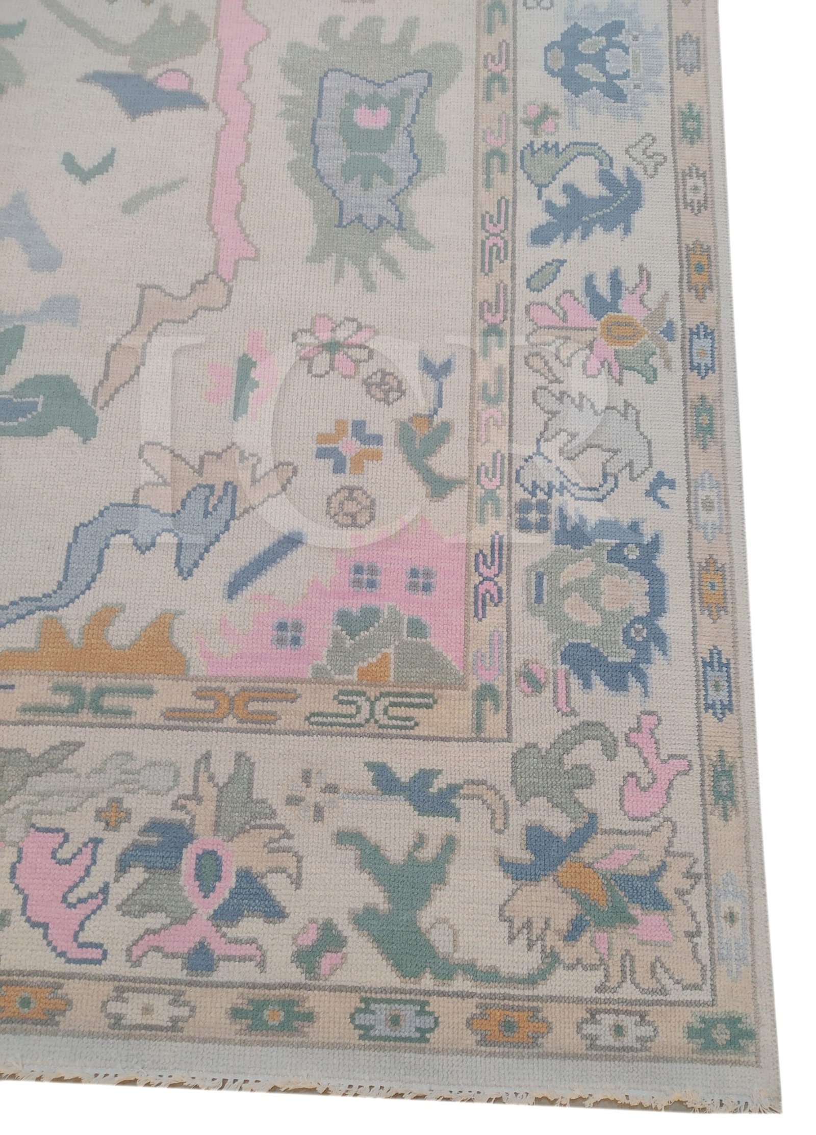 Whimsical Blossom Vintage Area Rug in Ivory & Pink - Image 2