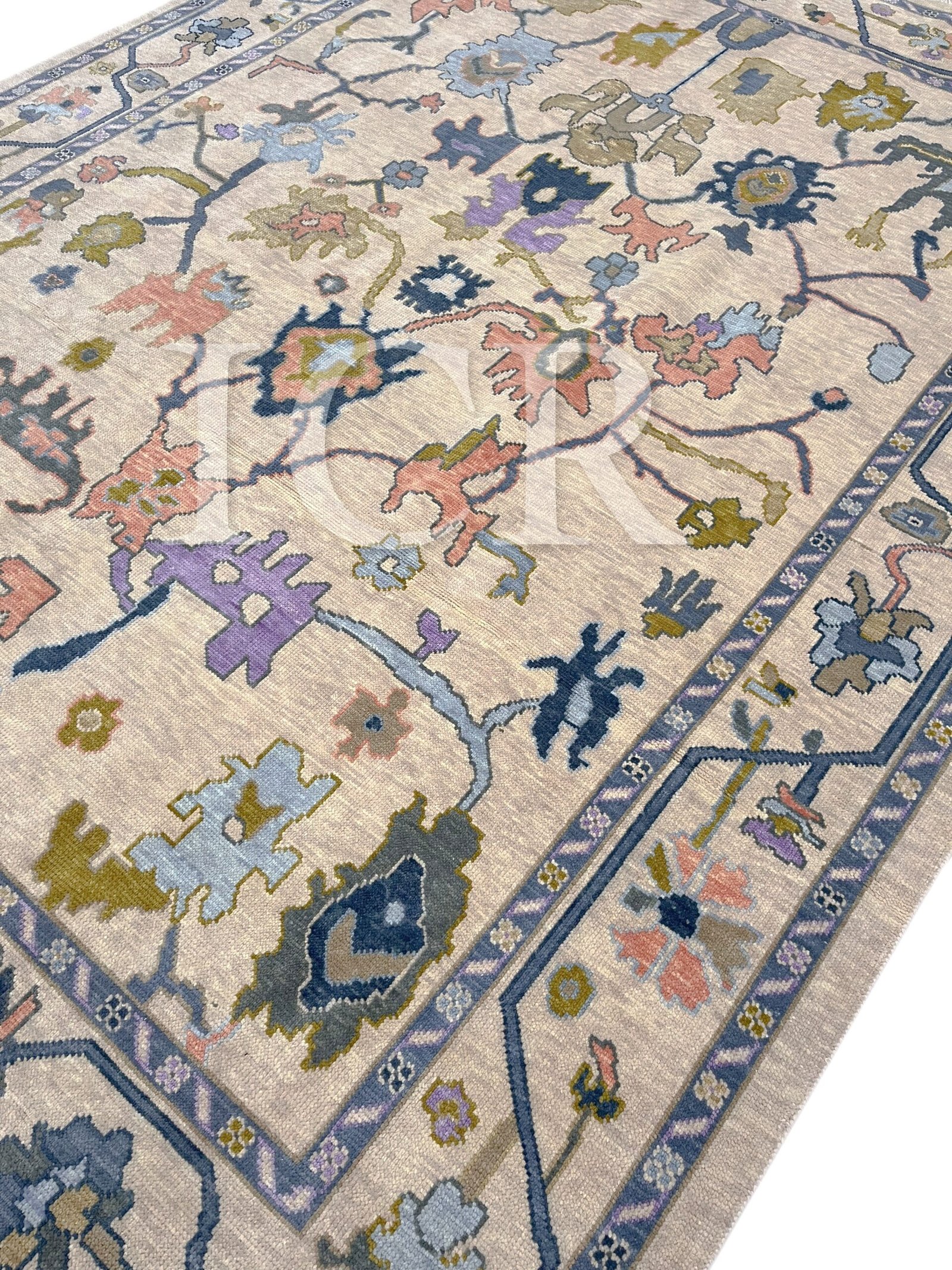 Kensington Floral Heritage Rug in Beige & Lavender - Image 5