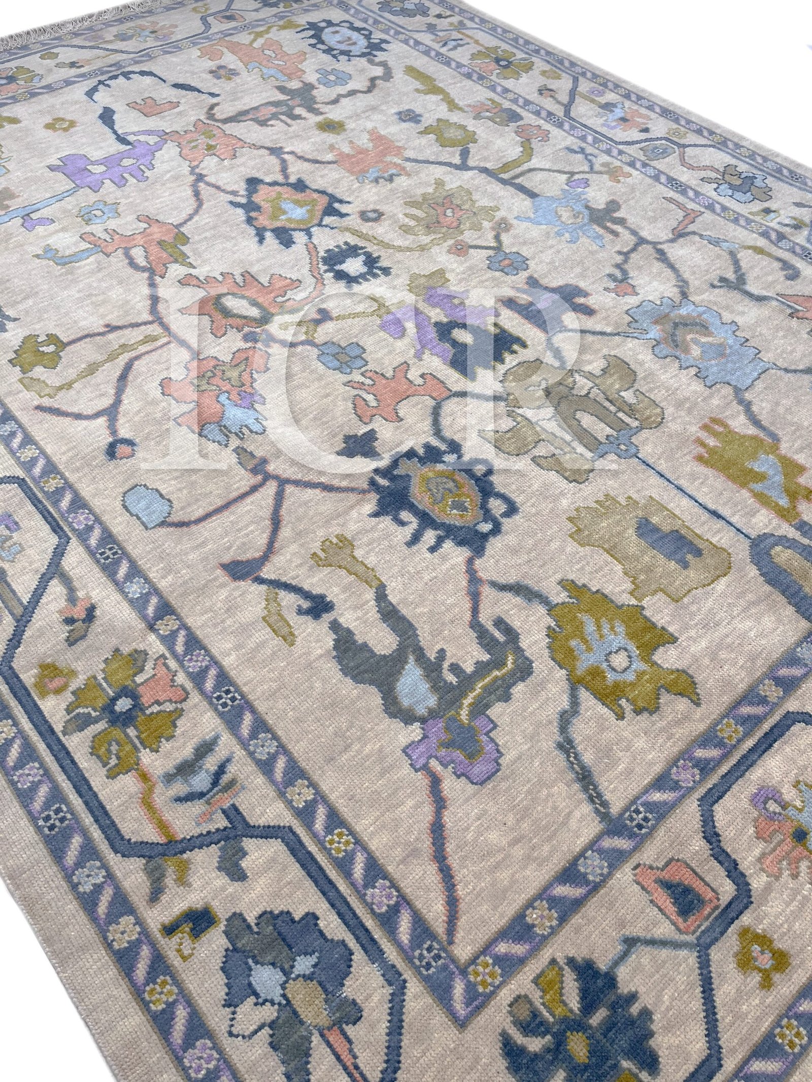 Kensington Floral Heritage Rug in Beige & Lavender - Image 4