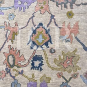 Kensington Floral Heritage Rug in Beige & Lavender