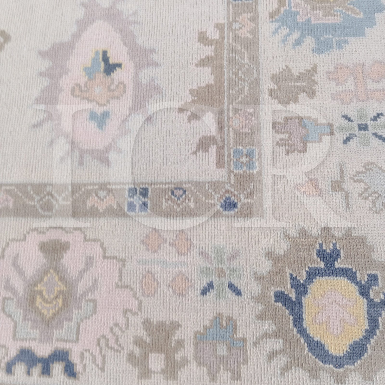 Ivory Meadow Medallion Handcrafted Rug - Image 6
