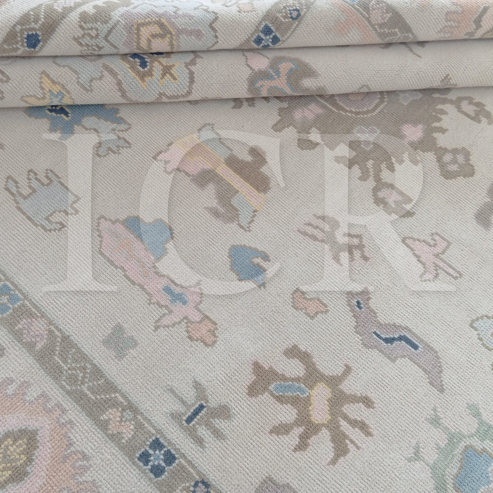 Ivory Meadow Medallion Handcrafted Rug - Image 3